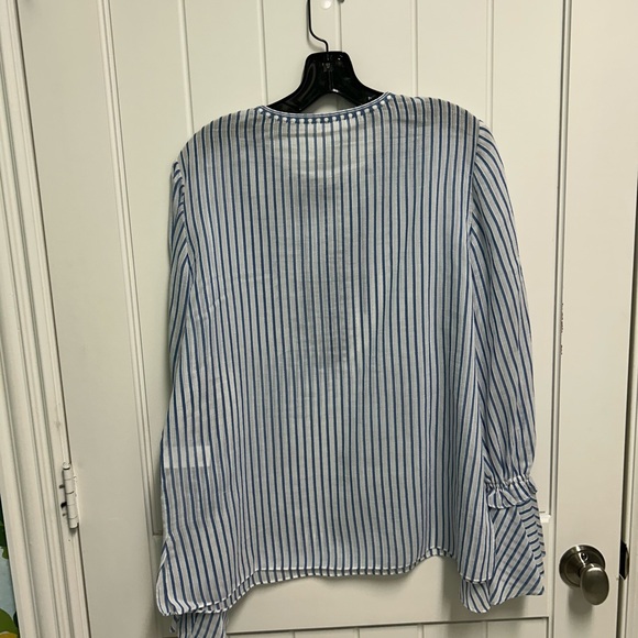 Kobi Halperin Blue and White Striped Blouse - Picture 5 of 6